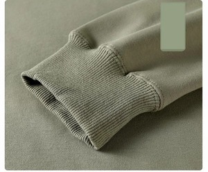 Otoño Invierno 600GSM peso pesado moda hombres Sudadera con capucha nuevo Casual algodón grueso cálido Top Color sólido pulóver liso teñido - Product Image 5