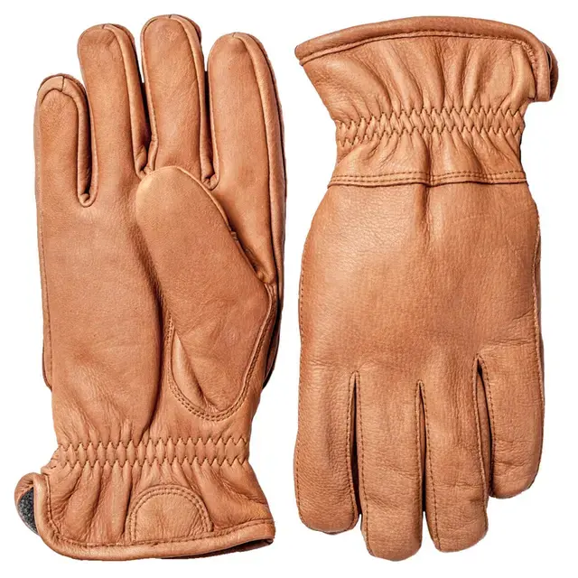 Los guantes de invierno más vendidos Color marrón Ropa para exteriores Cuero Hecho Dedo completo con cierre de correa Guantes impermeables Unisex