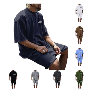 Vente de gros Ensemble short et t-shirt unisexe style décontracté pour homme Ensemble deux pièces tendance streetwear avec logo personnalisé - Product Image 6