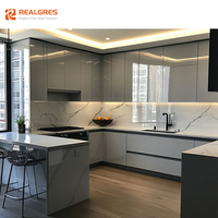 Realgres Menuiserie Bois Modulaire Brillant Smart Shaker Gabinetes de Cocina Meubles sur mesure Design Armoire Cuisines