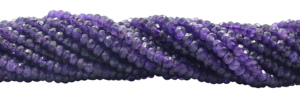 Amethyst Faceted 3 To 4 MM Rondelle Shape Gemstone Beads Strand For Jewelry Making Supplies - Product Image 3