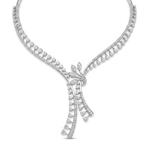 Collier Lol classique pour femme en or plaqué 14 carats avec diamant naturel, design créatif, sertissage pavé, cadeau unique, bijoux de fiançailles - Product Image 5
