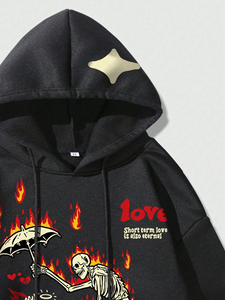 Pull Hommes Imprimé À Capuche Polaire Confortable Sweat Pour Hommes 100% Coton À Capuche Logo Personnalisé À Capuche - Product Image 3