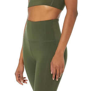 Pantalons de sport pour femmes, taille haute, respirants, écologiques, en élasthanne/nylon, leggings évasés élastiques, poche, sport, fitness, yoga - Product Image 2