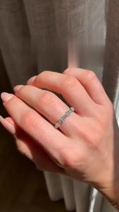 Haut de gamme Marquise Cut VVS2 E Color Lab Grown Diamond Bague de fiançailles IGI Certifié Personnalisé Or Argent Bijoux en gros - Product Image 5