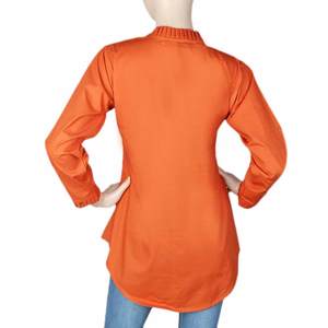 Women's Embroidered Woven <b>Top</b> - <b>Rust</b> - Product Image 5