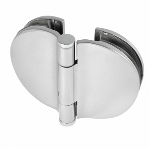 ALLWIN 1007 Bisagra semicircular de latón de 180 grados para puerta de gabinete, vidrio a vidrio, 73x100mm - Product Image 1