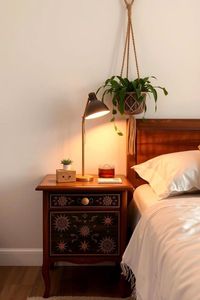 Mesita de noche redonda y glam en acabado blanco y dorado. Disponible a precios mayoristas - Product Image 5