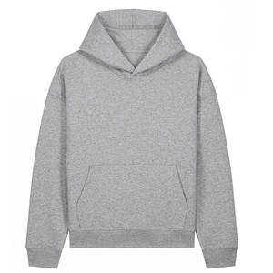 Top qualité gris clair plaine à capuche surdimensionné pull lourd polaire coton pour hommes femmes hiver chaud décontracté Streetwear sweats à capuche - Product Image 5