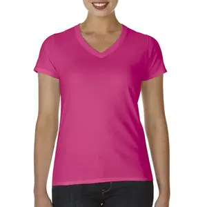 Venta al por mayor 100% algodón Mujer cuello redondo Camiseta Casual manga corta ODM camiseta ecológica - Product Image 4