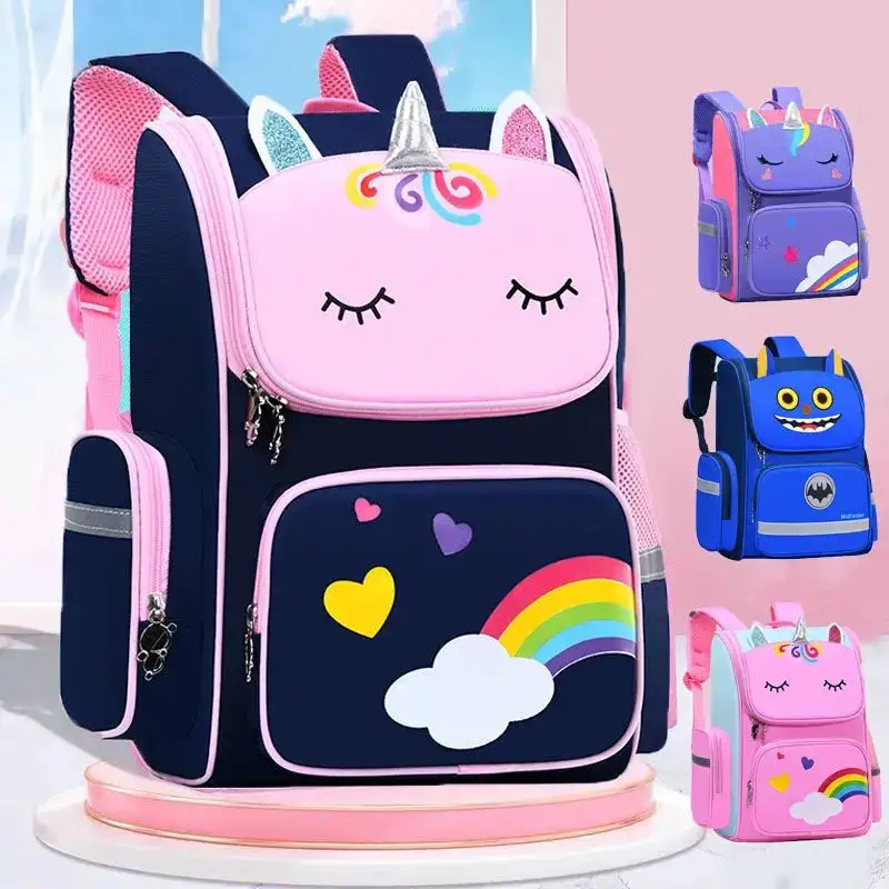 Cartoon 3D Creative Unicorn Children School Bags Girls Sweet Kids School Backpack Lightweight Waterproof Primary Schoolbags