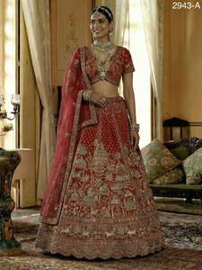Ropa de Novia, Lehenga Choli de Seda con Bordado Múltiple, Compra en Línea en India a Precio de Mayoreo, Proveedor y Exportador Mundial - Product Image 5