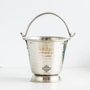 IndianArtVilla Cubo de diseño martillado de acero inoxidable-Almacenamiento y servicio para uso doméstico en restaurantes - Product Image 2