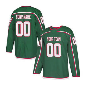 Conjuntos de Hockey Verdes Personalizados para Hombres Adultos, Tallas Grandes, Nombre y Número del Equipo Impresos por Transferencia de Calor, Servicio OEM Disponible 100% - Product Image 5