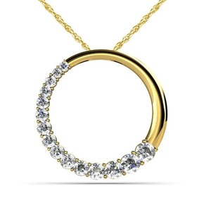 Colgante de viaje circular de diamantes cultivados en laboratorio de corte redondo de Color D, hermoso colgante de plata de ley 925, regalo de boda para hombres y mujeres - Product Image 2