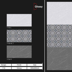 Carreaux muraux en céramique style urbain 300x600mm pour salle de bain et cuisine, finition brillante ou mate, surface sculptée effet sucre, design mural intérieur luxueux - Product Image 1