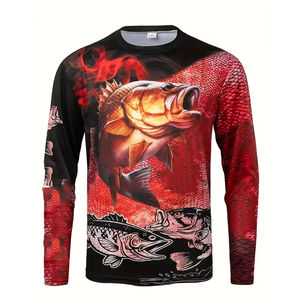 Camisas de Pesca Unisex con Logotipo Personalizado al por Mayor, 100% Poliéster, Impermeables, de Secado Rápido, Ropa de Pesca Deportiva de Alta Calidad. - Product Image 1