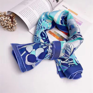 <b>Silk</b> Twill Both Side Print Color Same Large Satin Square <b>Scarves</b> Neck Hair Head <b>Scarf</b> Cheap Price OEM Customization 2025 - Product Image 3