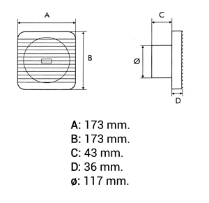 Ventilatore assiale per bagni e toilette 117mm. 180 m/h (Novovent BAA0120) - Product Image 2