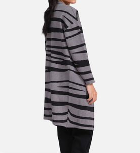 เสื้อคาร์ดิแกนผู้หญิง ฤดูใบไม้ร่วง สไตล์ลำลอง เป็นมิตรกับสิ่งแวดล้อม รับทำโลโก้ ขายส่ง เนื้อผ้านุ่ม ลายทาง ผ้าฝ้าย 100% - Product Image 3