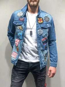 High Quality Customized Casual <b>Men's</b> Denim <b>Jacket</b> <b>Utility</b> Bomber <b>Jacket</b> Autumn Jean <b>Jackets</b> - Product Image 5