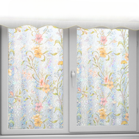 Statische Haftfolie mit Blumenmuster, dekorativer Sichtschutzaufkleber für Zuhause, Büro, Türdekoration, DIY-Design, Glasfensteraufkleber