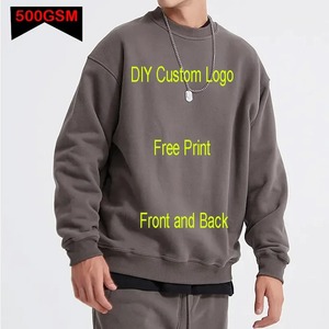เสื้อกันหนาวมีฮู้ดสำหรับผู้ชาย, เสื้อกันหนาวผ้าฝ้ายหนาสีทึบ500GSM โลโก้ตามสั่งใหม่สำหรับฤดูใบไม้ร่วงฤดูหนาว - Product Image 1