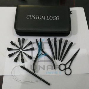 Kit d'outils de formation d'extension de cheveux de qualité supérieure en couleur noire mate avec étiquetage de marque personnalisé - Product Image 6