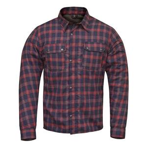 Camisa de motorista de franela reforzada con Kevlar OEM Premium para hombre, chaqueta de montar en moto a cuadros resistente al agua con bolsillos utilitarios - Product Image 1