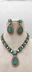 Luxurious <b>Stone</b> Handmade Necklaces SetFinish Unique <b>Ornamentation</b> Brass Made Bulk Product Customize Design for women and girls - Product Image 3