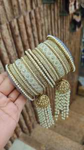 ชุดกำไลเจ้าสาวแบบสัมผัสสำหรับงานแต่งงานที่กำลังมาแรงด้วยหินสีทองแดงสีทองเงาแบบสัมผัส - Product Image 3