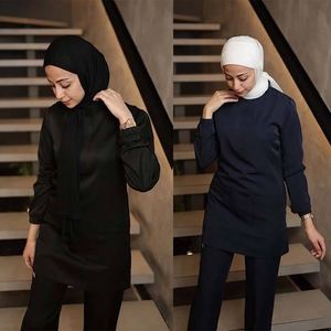 OEM Medical Muslim Scrub <b>Set</b> for Women Long Sleeve Spandex Stretch <b>Modest</b> Nursing Uniform - Product Image 5