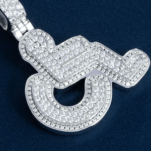 จี้เพชรแบบกำหนดเองชื่อหินน้ำแข็งทั้งก้อนฮิปฮอปส่องแสงเป็นประกายวิบวับเฉพาะบุคคลผู้ชายผู้หญิงโลหะผสมเงินทองชุบทองไม่ซ้ำใคร - Product Image 3