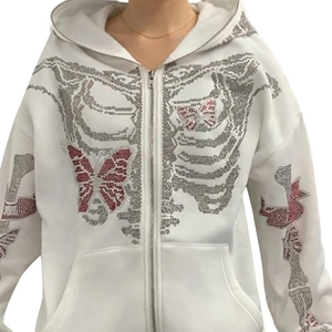 เสื้อมีฮู้ดมีซิปสำหรับผู้ชายเสื้อผ้าแนวสตรีทผ้าใส่สบายน้ำหนักเบามีฮู้ด - Product Image 2