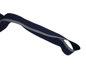 Gemtex Ý-Made 30Mm Sọc Thêu Đàn Hồi Nylon Ribbon Màu Xanh Hải Quân Melange Màu Xanh Vải Vải Thân Thiện Với Môi Người Đàn Ông Của - Product Image 3