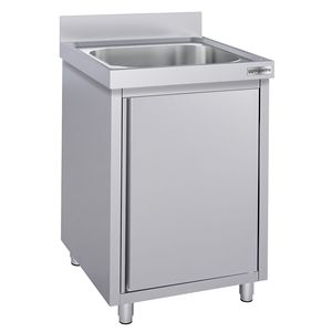 Mueble para fregadero comercial ECO - Acero inoxidable - 600x700mm - con 1 fregadero central - Product Image 3