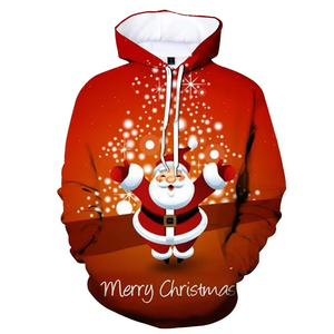 Mode noël fermeture éclair polaire à capuche pour hommes et garçons à manches longues bonhomme de neige Claus rue décontracté sport séchage rapide respirant - Product Image 6