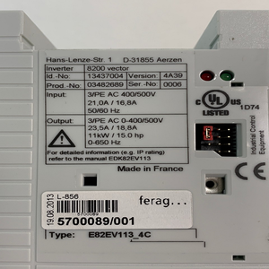 Unidad de frecuencia variable de 11kW nueva y original | Trifásica 400V | E82EV113K4C - Product Image 5