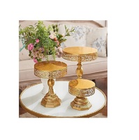 Support à gâteau décoratif en métal avec piédestal, support à gâteau rond avec cristaux pour les anniversaires, les fêtes, la décoration de mariage
