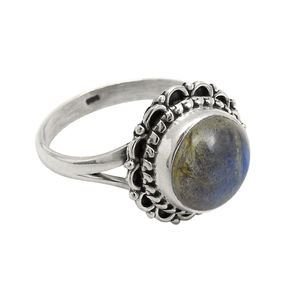 ขายร้อนคุณภาพดี 925 เงินสเตอร์ลิงธรรมชาติ Labradorite อัญมณีทรงกลมฮิปปี้แหวนเครื่องประดับโบฮีเมียนจํานวนมากผู้ส่งออก - Product Image 1