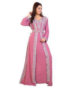 Robe marocaine islamique caftan plage fantaisie moderne étage longueur manches longues pour les femmes - Product Image 3