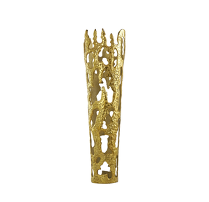 Jarrón de Metal Dorado Texturizado de Alta Calidad, Jarrón de Flores Decorativo Moderno para el Hogar, Oficina, Sala de Estar - Product Image 2