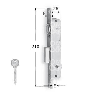 Cerradura de embutir para jambas artículo 902 K 1 Tiro y rodillo ajustable Borde delantero y mostrador en acero niquelado 2 tapas de cerradura - Product Image 1