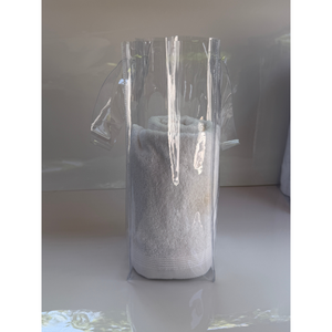 Custom 3-Side Gusset PVC Bag Clear <b>Plastic</b> Packing Tote with Optional Snap Button & <b>Pocket</b> UV Printed Textile Bag - Product Image 2