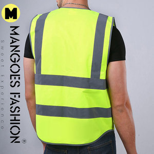 Haute visibilité travailleur de la Construction gilet de sécurité Logo personnalisable en gros poche gilet de sécurité coloré réfléchissant haute visibilité - Product Image 3