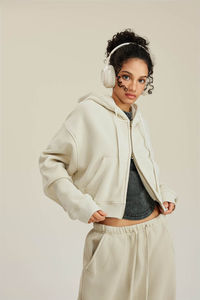 Sudadera con Capucha Extra Grande para Mujer, de Alta Calidad, 100% Algodón, con Estampado Personalizado, Ajuste Holgado, Tejido Grueso y Transpirable, Estilo Casual Hip Hop - Product Image 4