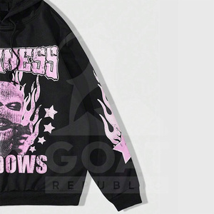 Sweat-shirts à capuche pour hommes en coton lourd 100% 350g de poids du tissu Impression numérique personnalisée d'hiver Écologique Respirant Faible - Product Image 6