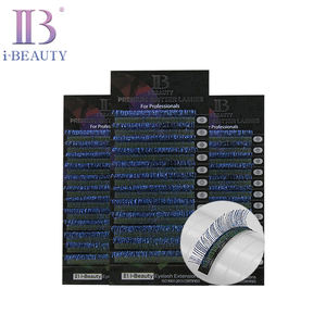 Extensión de pestañas i-BEAUTY-pestañas con purpurina metálica IB (azul claro) pestañas individuales hechas a mano pestañas de alta calidad IB - Product Image 1