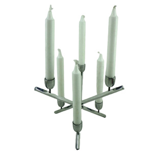 Décoratif pour la maison 5 bras bougeoir en métal revêtement en poudre blanche bougeoir pour décor de noël fait à la main - Product Image 3