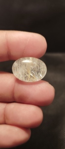 Pierres précieuses en vrac calibrées, forme trilobée, cabochon à dos plat, qualité Rutile Doré - Product Image 2